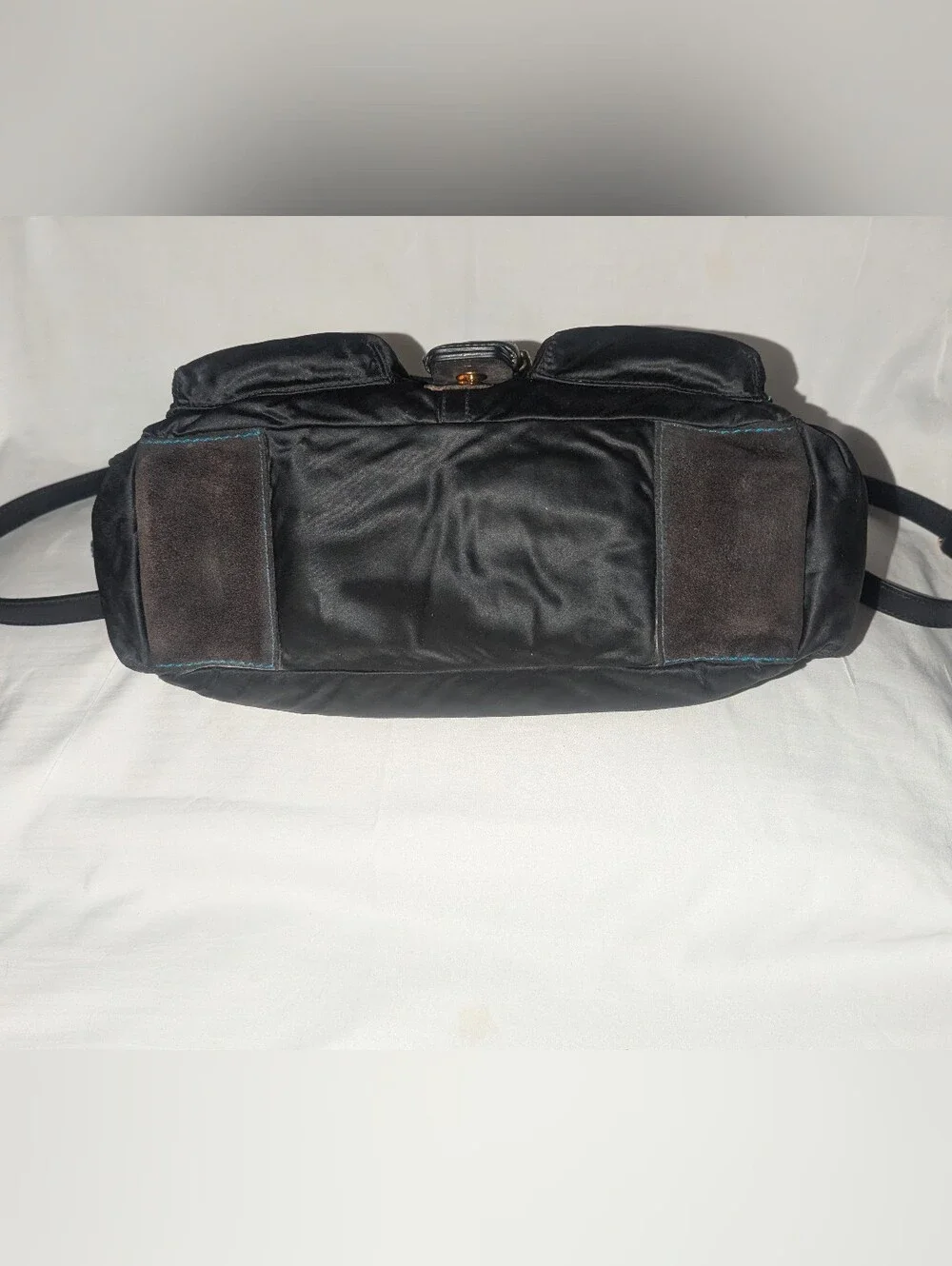 Coach Y2K Hampton Nylon Black Crossbody Bag With Flap Buckle 8F27